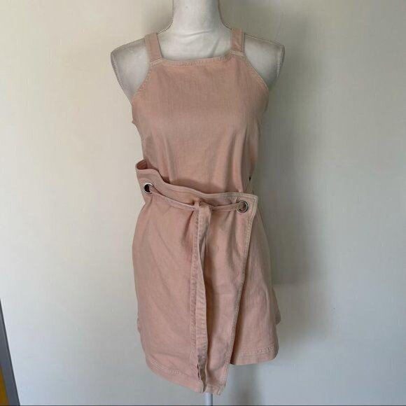 Anthropologie Holding Horses Regatta Wrap Dress Size 4P Pink Halter Style Cotton - Picture 4 of 12